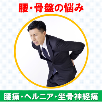 腰痛、骨盤痛、腰椎椎間板ヘルニア